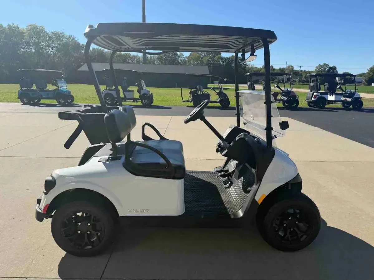 2026 E-Z-GO RXV Valor 2 S+ in White, side view