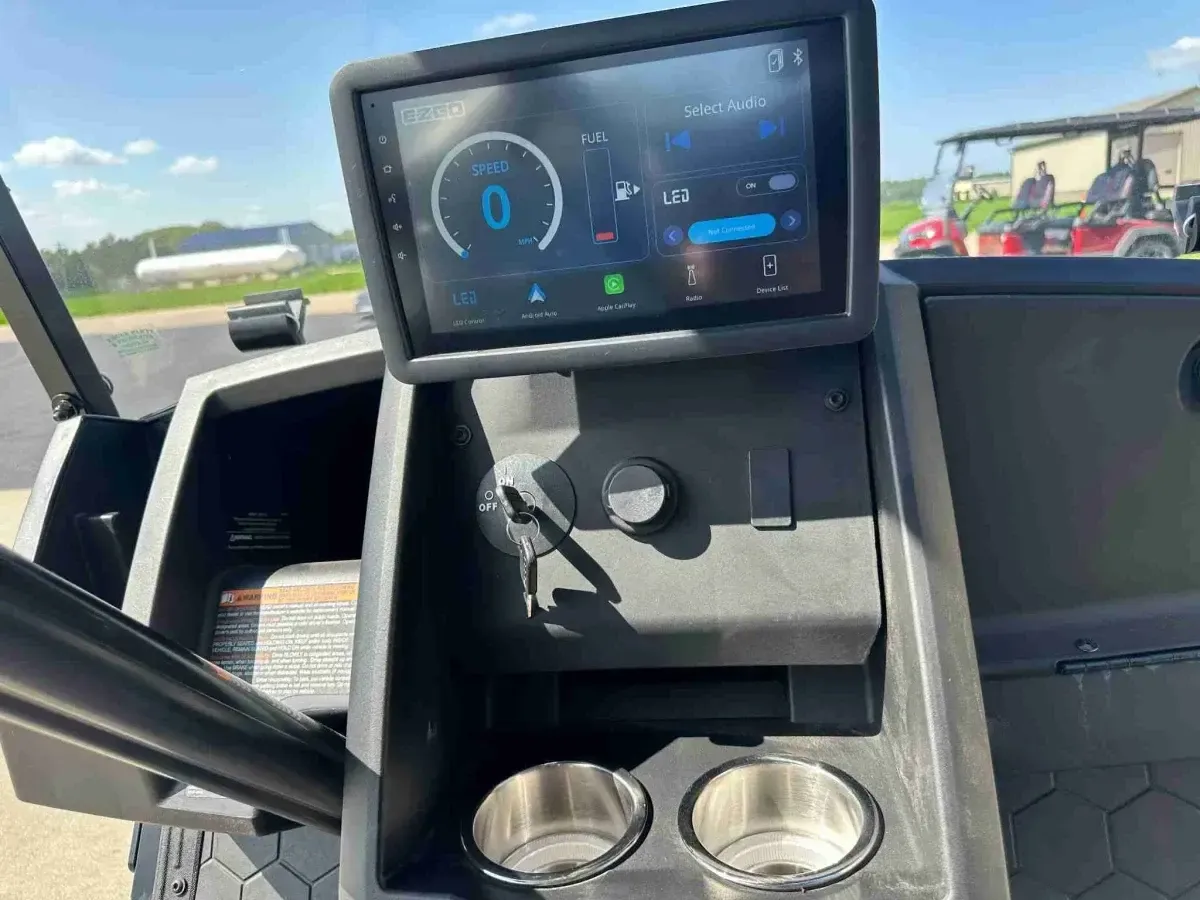 10-inch ECOXGEAR touchscreen on the 2027 E-Z-GO Express 4 Summit XT