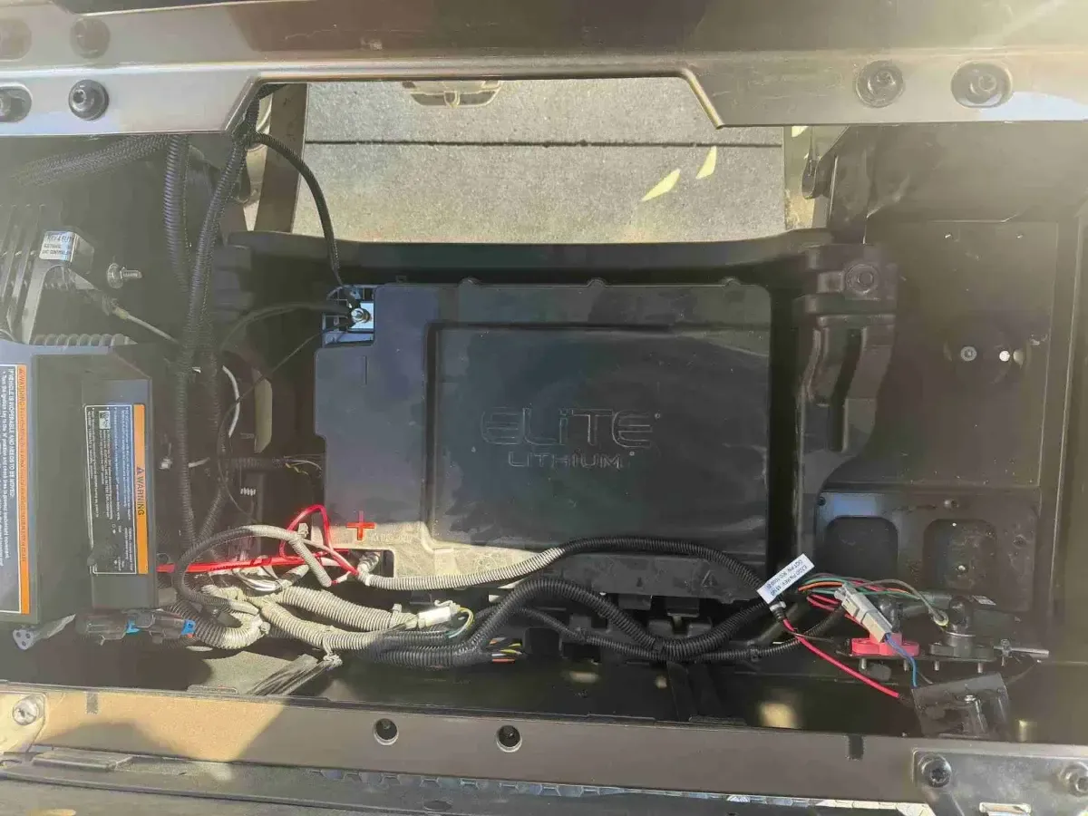 ELiTE lithium battery pack in the 2027 E-Z-GO RXV Touring ELiTE Lithium